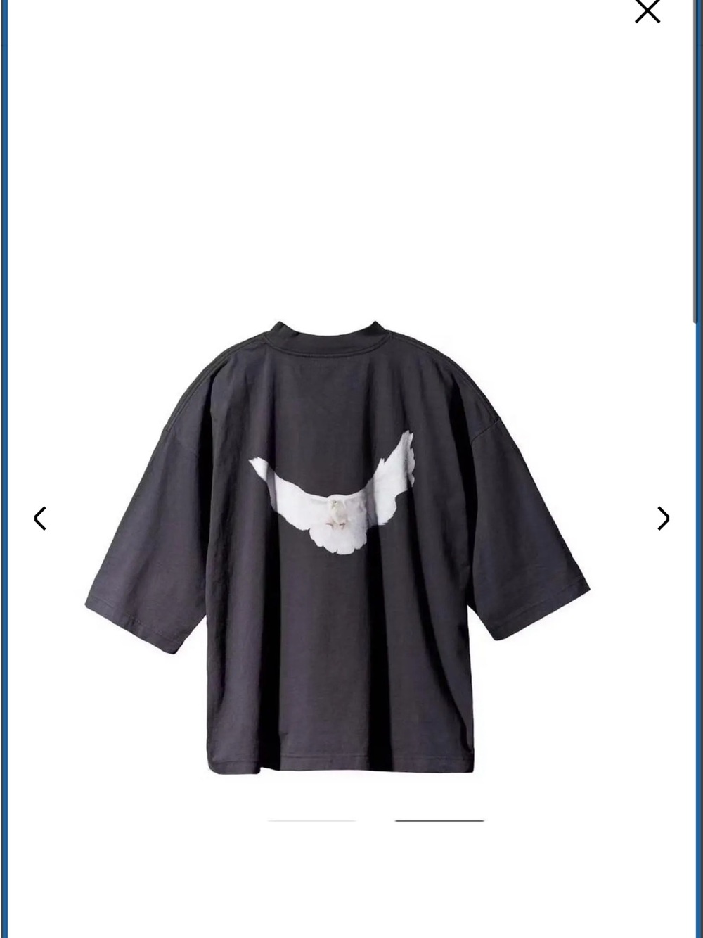 Yeezy Black Short Sleeve Tee with White Dove Graphic
